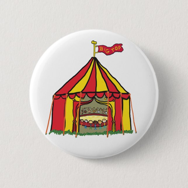 Macaron Rond 5 Cm Tente Big Top Circus (Devant)