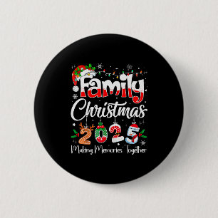 Macaron Rond 5 Cm Tenue de Noël assortie pour la famille 2025 Squad