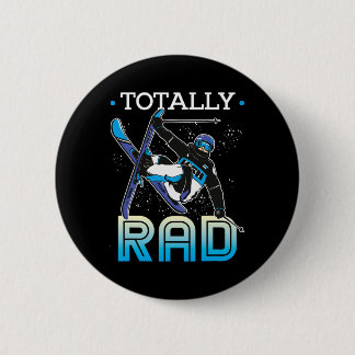Macaron Rond 5 Cm Tenue de ski Skieur nordique Ski Totalement Rad 