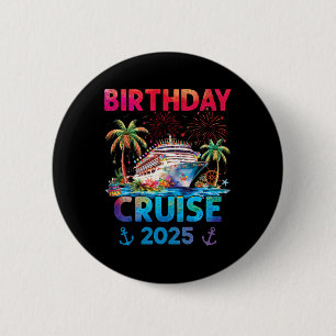 Macaron Rond 5 Cm Tenues de croisière d'anniversaire 2025 Uni-adulte