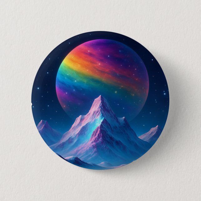 Macaron Rond 5 Cm Terre cosmique magique (Devant)
