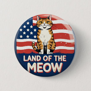 Macaron Rond 5 Cm Terre du miel - Bouton de chat patriotique