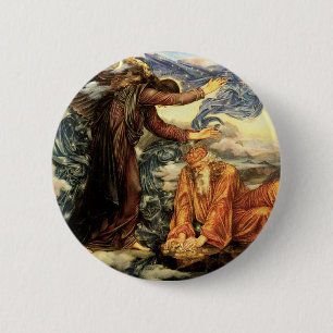 Macaron Rond 5 Cm Terre liée par Evelyn De Morgan, Art victorien