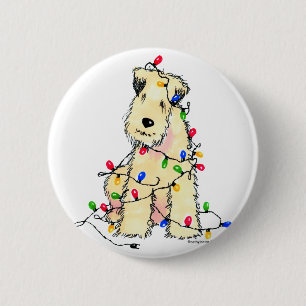 Macaron Rond 5 Cm Terrier blond comme les blés doucement enduit -