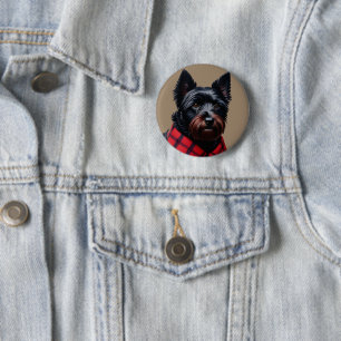 Macaron Rond 5 Cm Terrier Écossais