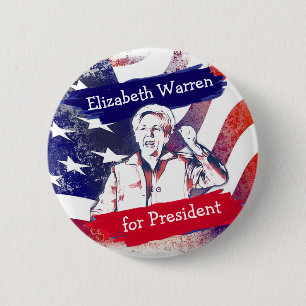 Macaron Rond 5 Cm Terriers d'Elizabeth pour le président élection