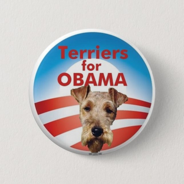 Macaron Rond 5 Cm Terriers pour Obama (Devant)
