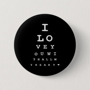 Macaron Rond 5 Cm Test Oeil Je T'Aime Avec Tous Mes Valentines Coeur
