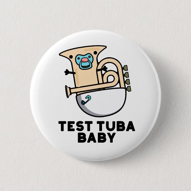 Macaron Rond 5 Cm Test Tuba Baby Funny Science Tuba Pun (Devant)