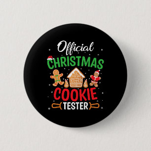 Macaron Rond 5 Cm Testeur officiel de biscuits de Noël - Drôle Noël 
