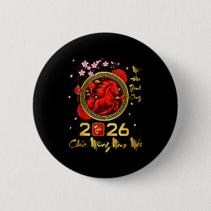 Macaron Rond 5 Cm Tét 2026 Année vietnamienne du Cheval Nouvel An lu