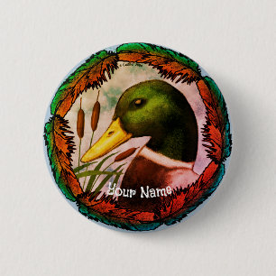 Macaron Rond 5 Cm Tête de canard colvert