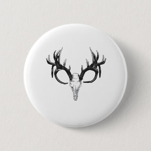 Macaron Rond 5 Cm Tête de cerfs communs