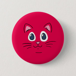 Macaron Rond 5 Cm Tête de Chat Mignon