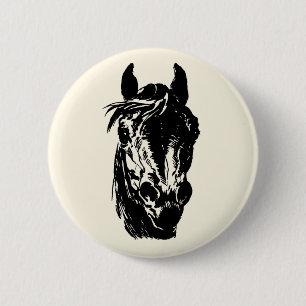 Macaron Rond 5 Cm Tête de cheval de club de fan