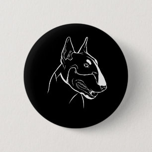 Macaron Rond 5 Cm Tête de chien Bull Terrier