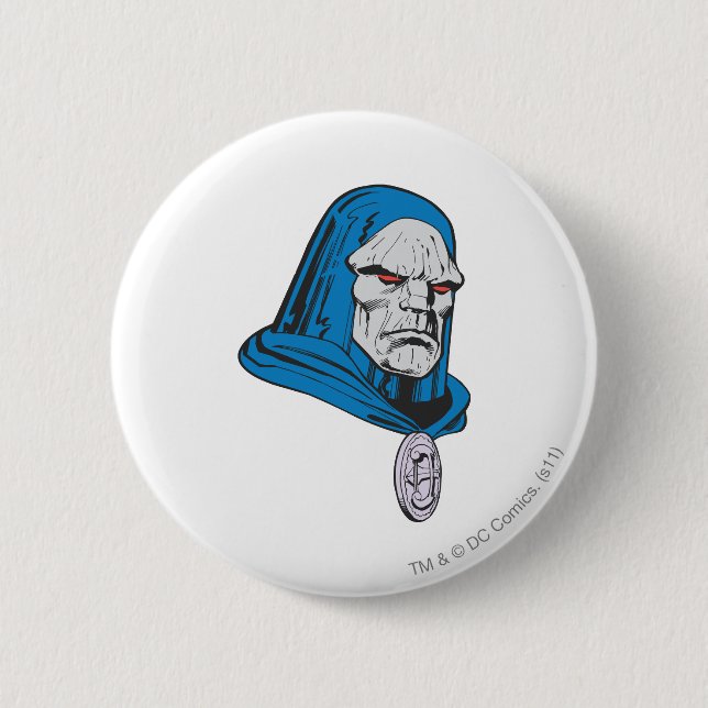 Macaron Rond 5 Cm Tête de Darkseid (Devant)