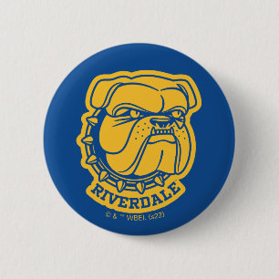 Macaron Rond 5 Cm Tête de Riverdale Bulldog