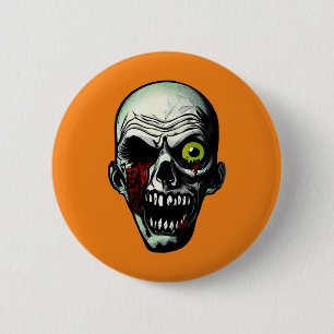 Macaron Rond 5 Cm Tête de zombie