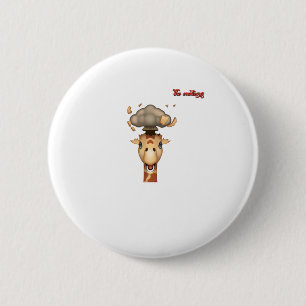 Macaron Rond 5 Cm tête émoji explosant visage de girafe