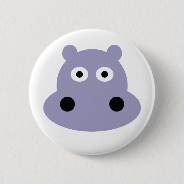 Macaron Rond 5 Cm tête hippo (Devant)