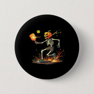 Macaron Rond 5 Cm Tête Sketon Pickleball Halloween Sports Éffrayants
