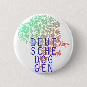 Macaron Rond 5 Cm Têtes de feuilles de Dogue Allemand