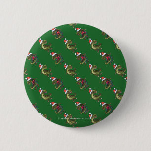 Macaron Rond 5 Cm Têtes et Queues Festif TRex Motif Vert