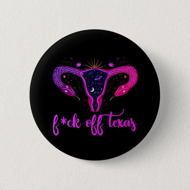 Macaron Rond 5 Cm Texas Abortion Ban Celestial Uterus protestation (Devant)