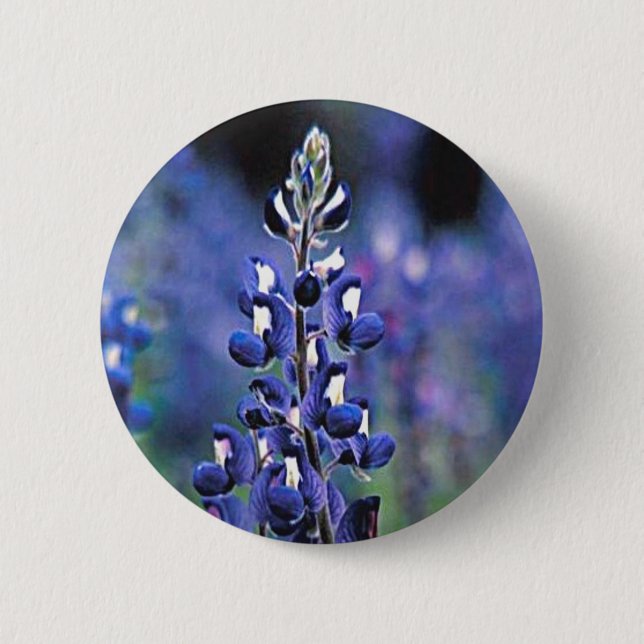 Macaron Rond 5 Cm Texas Bluebonnet (Devant)