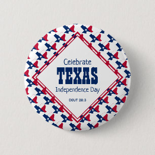 Macaron Rond 5 Cm TEXAS JOUR DE L'INDÉPENDANCE Christian