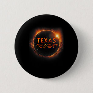 Macaron Rond 5 Cm Texas Total Solar Eclipse Avril 8 2024 Texas Solar