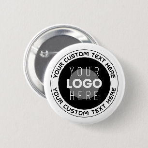 Macaron Rond 5 Cm Texte circulaire modifiable & logo remplaçable N