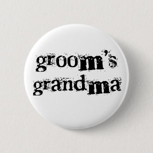 Macaron Rond 5 Cm Texte de noir de la grand-maman du marié