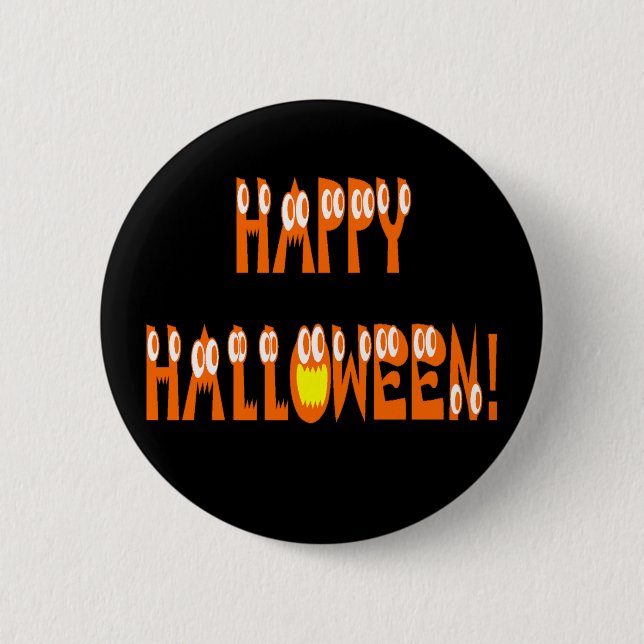 Macaron Rond 5 Cm Texte de squash d'Halloween (Devant)
