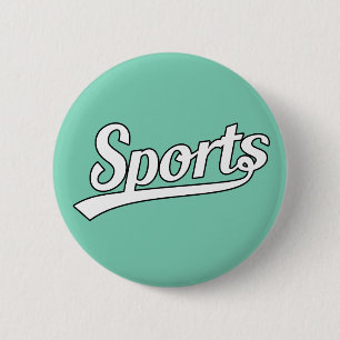 Macaron Rond 5 Cm Texte Design : SPORTS white + your own text & idea