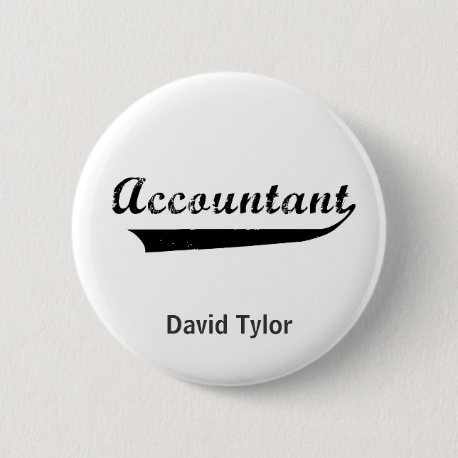 Macaron Rond 5 Cm Texte du Accountant Sports Style (Devant)