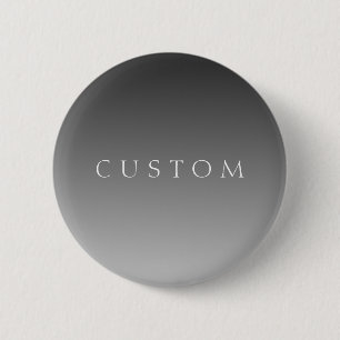 Macaron Rond 5 Cm Texte élégant sur un dégradé ombré gris simple mod