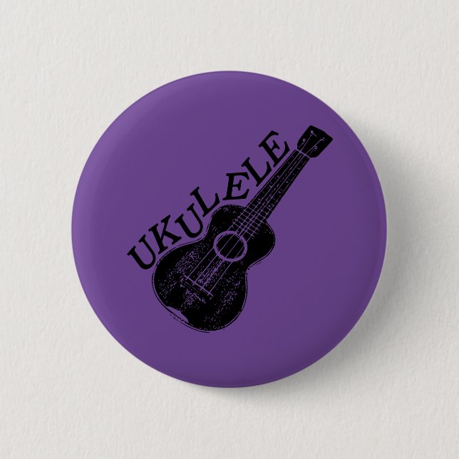 Macaron Rond 5 Cm Texte Et Image Ukulele (Devant)