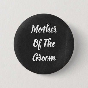 Macaron Rond 5 Cm Texte Noir & Blanc Mère du Marié