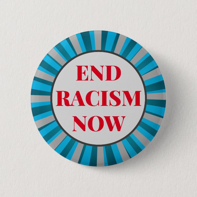 Macaron Rond 5 Cm Texte Personnalisé Bleu/Gris/Rouge Fin Racisme Mai (Devant)
