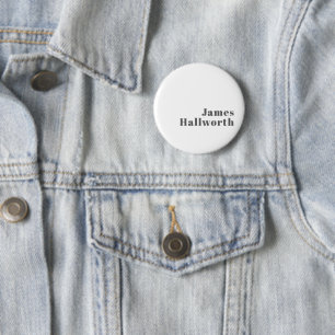 Macaron Rond 5 Cm Texte rétro moderne élégant et modifiable Gris