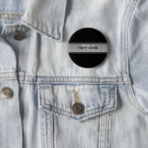Macaron Rond 5 Cm Texte superposé personnalisable moderne Noir & G
