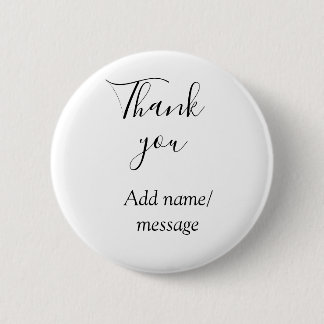 Macaron Rond 5 Cm Thank you add name message simple stylish calligra