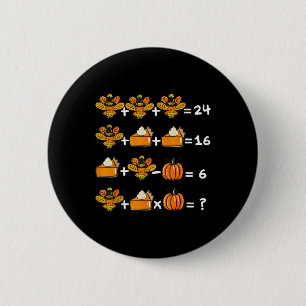 Macaron Rond 5 Cm Thanksgiving Ordre des opérations Math Quiz de l'e