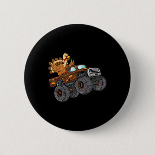 Macaron Rond 5 Cm Thanksgiving Turquie équitation Monster Truck Boys