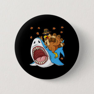 Macaron Rond 5 Cm Thanksgiving Turquie équitation Requin amusant Tod