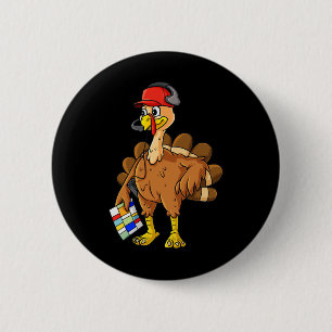 Macaron Rond 5 Cm Thanksgiving Turquie Football Entraîneur Amusants 