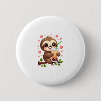 Macaron Rond 5 Cm Thé au lait bulles Boba de sloth mignon Kawaii fem