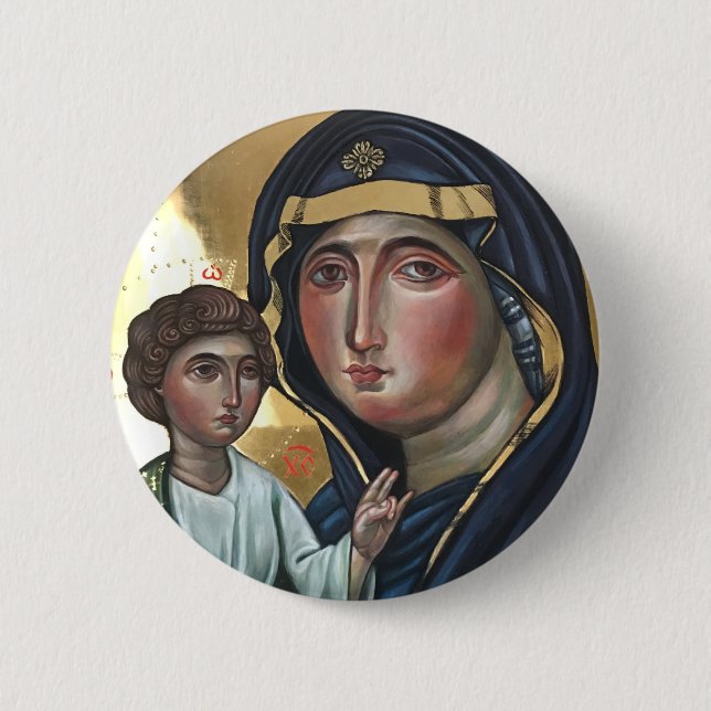 Macaron Rond 5 Cm The Blessed Mother of God (Devant)